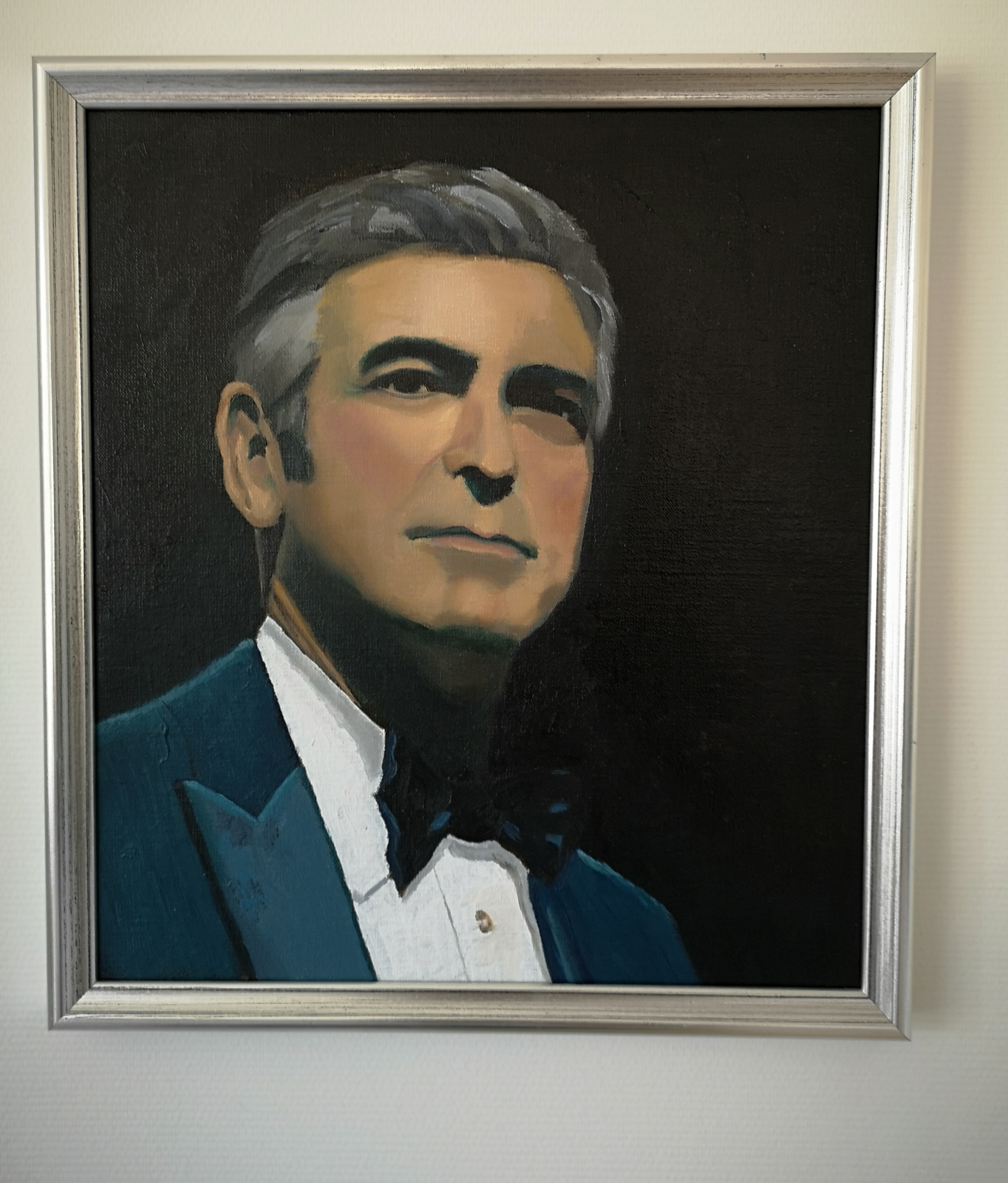 George Clooney oljemålning