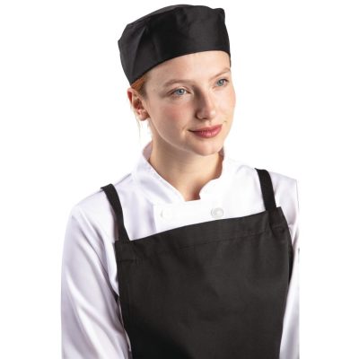 Whites Chef Skull Cap Polycotton Black – L