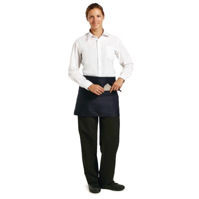 Chef Works Short Bistro Apron Navy Blue