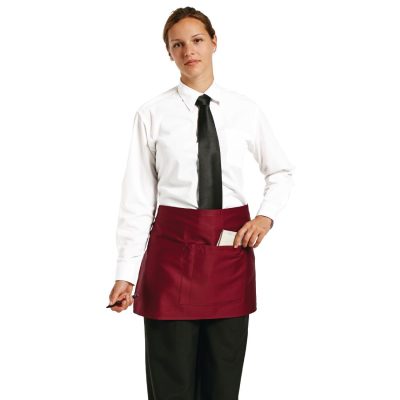 Chef Works Short Bistro Apron Burgundy