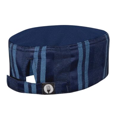 Chef Works Presidio Navy Satin Stripe Cool Vent Beanie