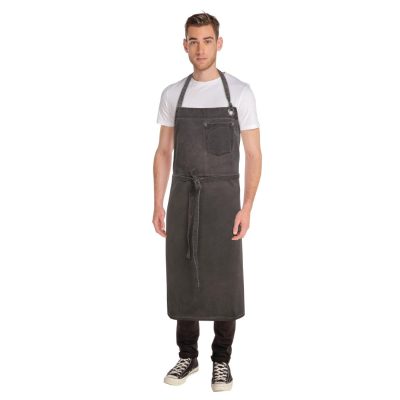 Chef Works Urban Dorset Antique Wide Chefs Bib Apron Pewter