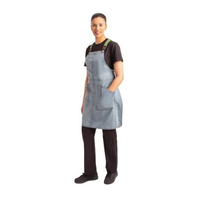 Chef Works Urban Berkeley Denim Brace Bib Apron Sky Blue