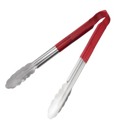 Hygiplas Colour Coded Red Serving Tongs 11″