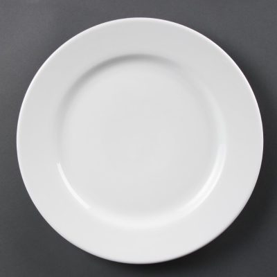 Olympia Whiteware Wide Rimmed Plates 310mm (Pack of 6)