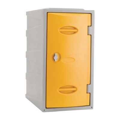 Extreme Plastic Single Door Locker Hasp and Staple Lock Yellow 600mm
