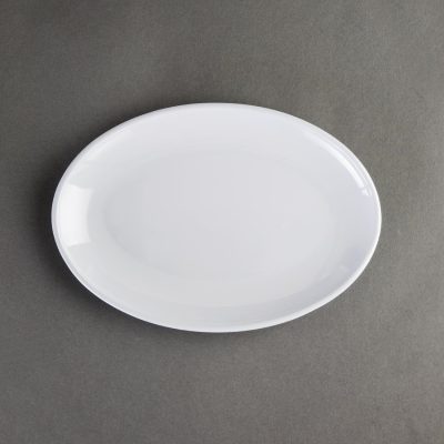 Olympia Kristallon Melamine Oval Coupe Plates 225mm (Pack of 12)