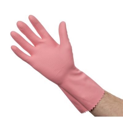 Jantex Latex Household Gloves Pink Medium