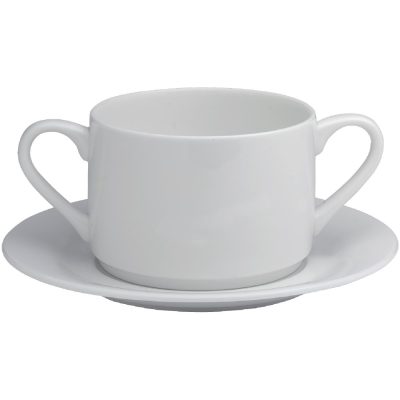 Elia Glacier Fine China Handled Soup Cups 220ml (Pack of 6)