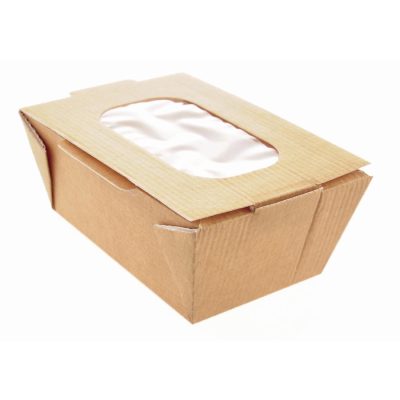 Huhtamaki Recyclable Paperboard Takeaway Boxes With Window Small 700ml / 24oz (Pack of 360)