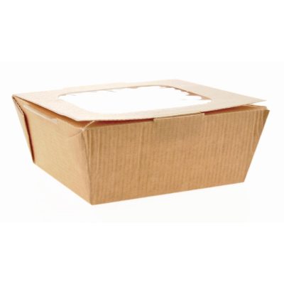 Huhtamaki Recyclable Paperboard Takeaway Boxes With Window Medium 1070ml / 37oz (Pack of 270)