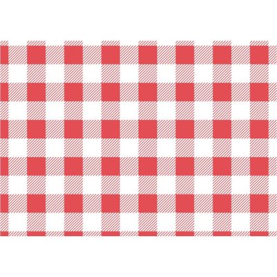 Greaseproof Paper Sheets Red Gingham 250 x 250mm (Pack of 200)