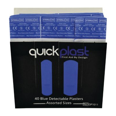 Quickplast Blue Detectable Plasters (Pack of 40)
