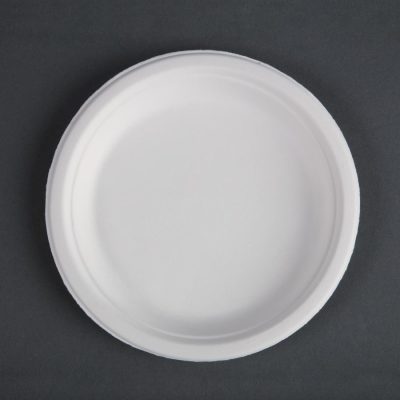 Fiesta Green Compostable Bagasse Plates Round 179mm (Pack of 50)