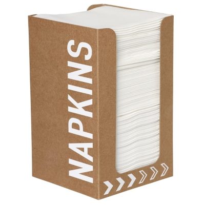 Dunisoft Premium Compostable Cocktail Napkins White 200mm With 12 Dispensers