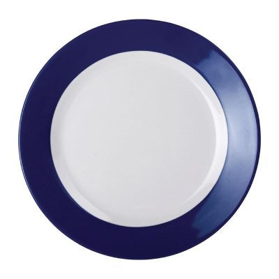 Kristallon Gala Colour Rim Melamine Plate Blue 195mm (Pack of 6)