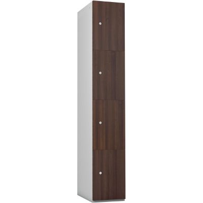 Timberbox Four Door Padlock Locker Walnut Finish