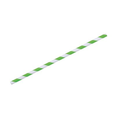 Biodegradable Paper Straws Green Stripes