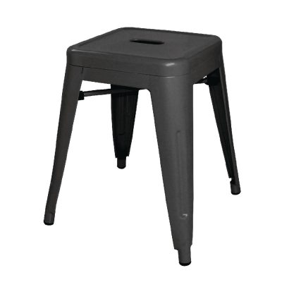 Bolero Bistro Steel Low Stool Black (Pack Of 4)