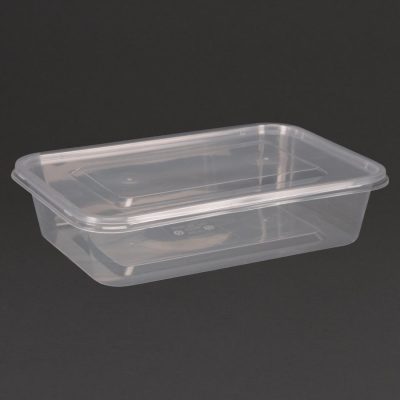 Fiesta Plastic Microwavable Containers with Lid Small 500ml (Pack of 250)