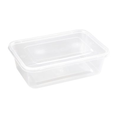 Fiesta Plastic Microwavable Containers with Lid Medium 650ml (Pack of 250)