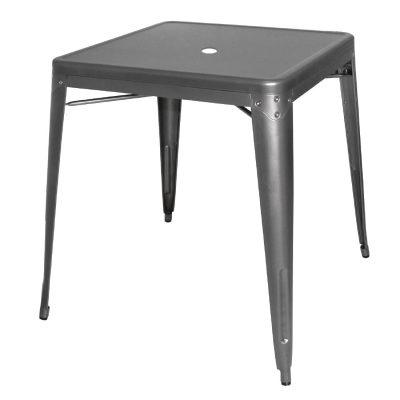 Bolero Bistro Square Steel Table Gun Metal 668mm