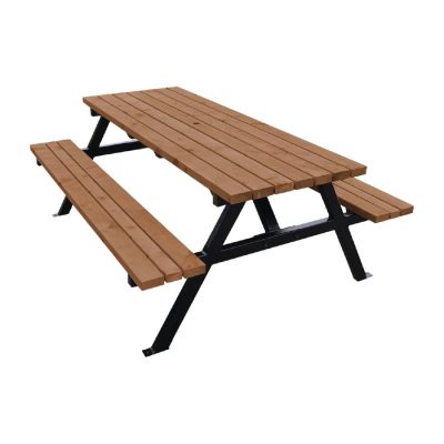 Bolero Steel Frame Wooden Picnic Bench 4ft