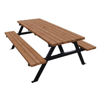 Bolero Steel Frame Wooden Picnic Bench 5ft