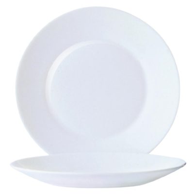 Arcoroc Opal Restaurant Wide Rim Plates 254mm (Pack of 6)