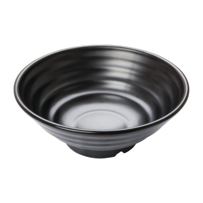 Olympia Kristallon Fusion Melamine Large Bowls Black 230mm (Pack of 4)