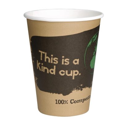 Fiesta Green Compostable Coffee Cups Single Wall 340ml / 12oz (Pack of 50)