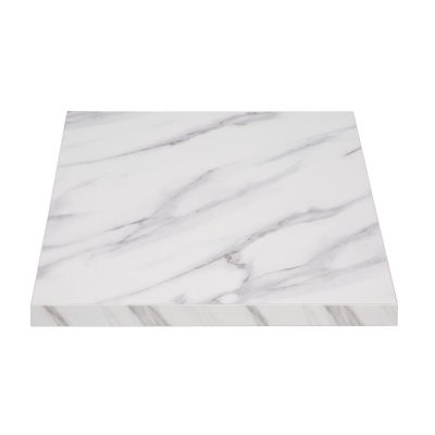 Bolero Pre-Drilled Square Table Top Marble Effect 600mm