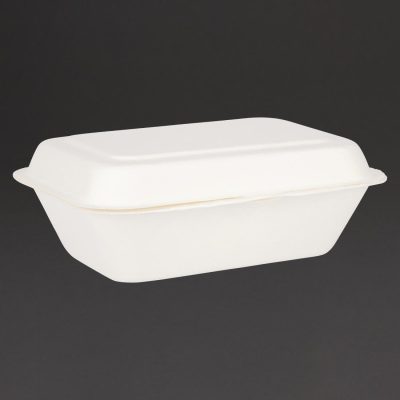 Fiesta Green Compostable Bagasse Hinged Food Containers 182mm