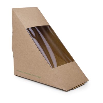 Vegware Compostable Kraft Sandwich Wedges 65mm (Pack of 500)