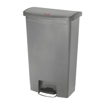 Rubbermaid Slim Jim Step On Front Step Pedal Bin Grey 68Ltr