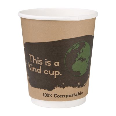 Fiesta Green Compostable Coffee Cups Double Wall 227ml / 8oz (Pack of 25)