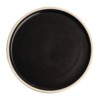 Olympia Canvas Flat Round Plate Delhi Black 250mm (Pack of 6)