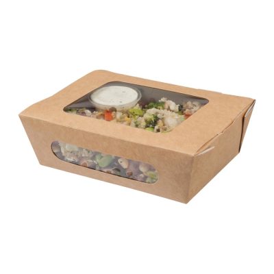 Colpac Zest Compostable Kraft Medium Salad Box 825ml/29oz (Pack of 250)