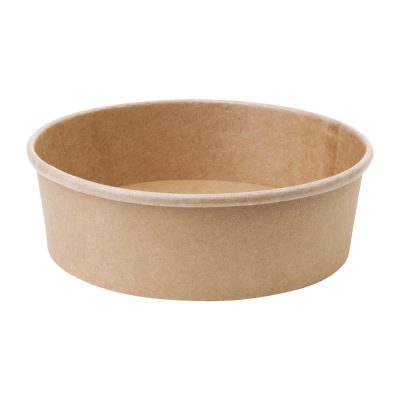 Fiesta Green Compostable Round Kraft Salad Bowls 750ml / 26oz (Pack of 300)