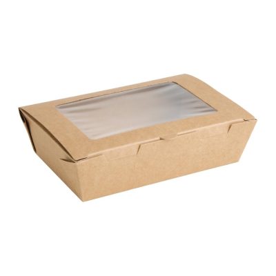 Fiesta Green Compostable Salad Boxes with PLA Windows 700ml (Pack of 200)