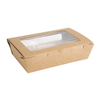 Fiesta Green Compostable Salad Boxes with PLA Windows 1200ml (Pack of 200)