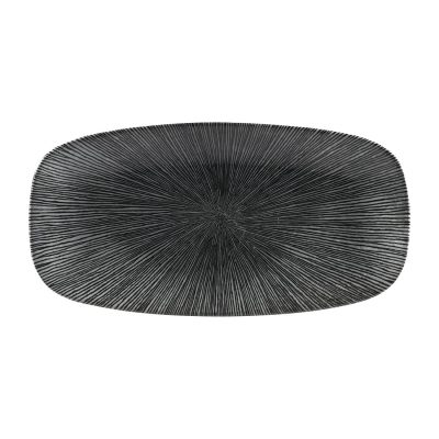 Churchill Studio Prints Agano Oblong Chefs Plates Black 355 x 189mm (Pack of 6)