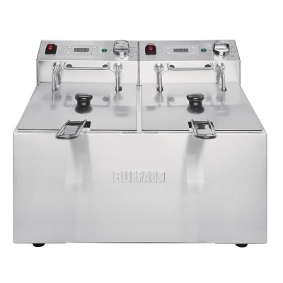 Buffalo Twin Tank Twin Basket 2x5Ltr Countertop Fryer with Timers 2×2.8kW