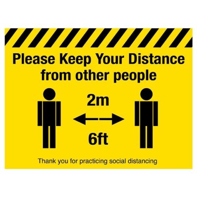 Please Keep Your Distance Social Distancing Floor Graphic 400mm
