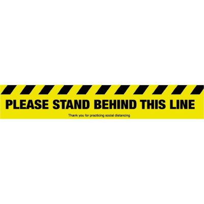 Please Stand Behind This Line Social Distancing Floor Graphic 600mm