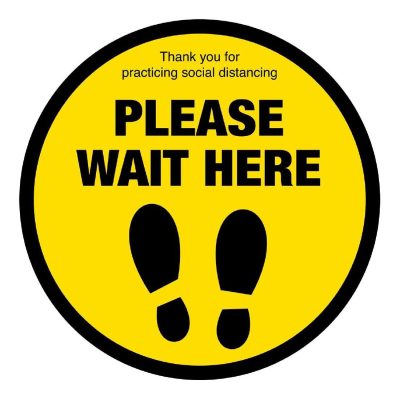 Please Wait Here Social Distancing Floor Graphic 200mm