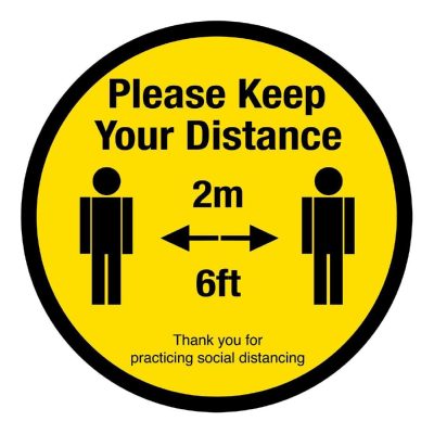 Please Keep 2 Metres Social Distancing Floor Graphic 200mm