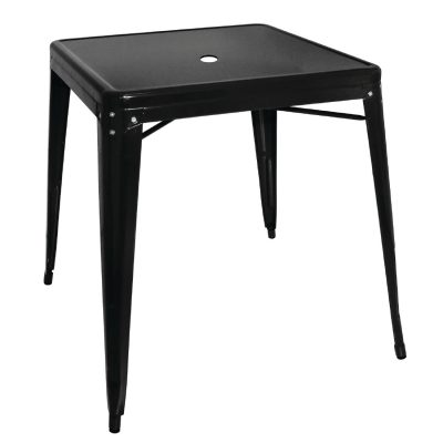 Bolero Bistro Steel Square Table Black 668mm (Single)