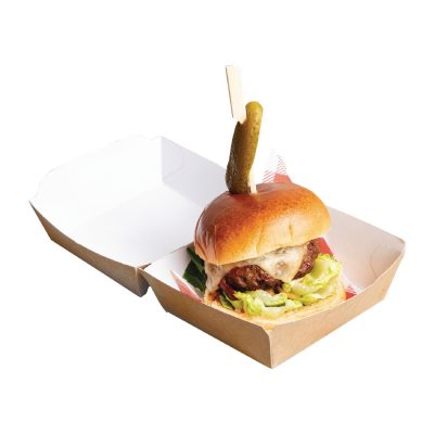 Colpac Compostable Kraft Burger Boxes Small 108mm (Pack of 250)