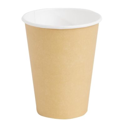 Fiesta Disposable Coffee Cups Single Wall Kraft 340ml / 12oz (Pack of 1000)